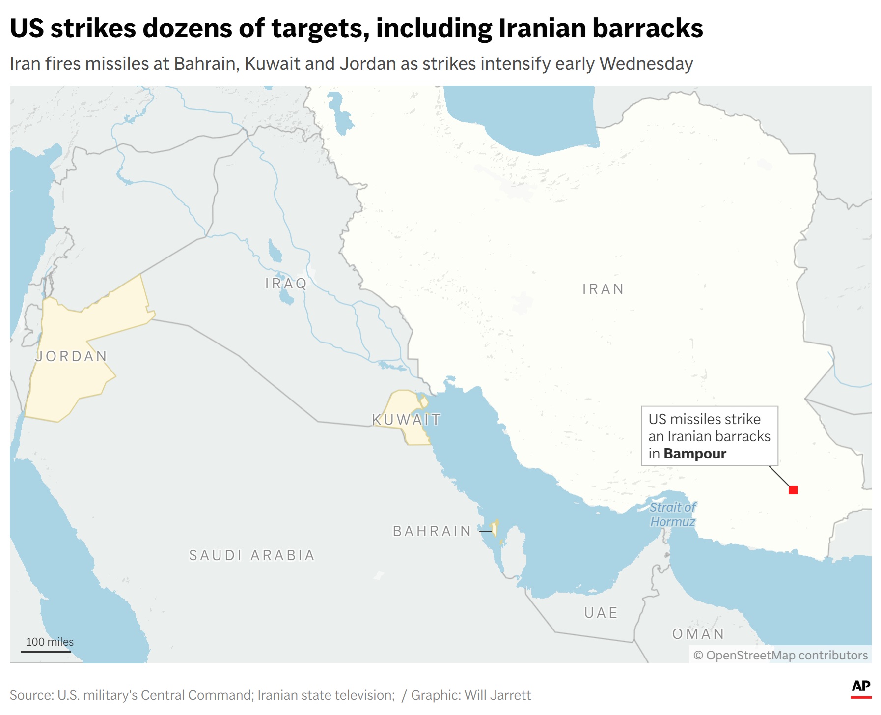 US airstrikes hit northern Iran as it disables ship trying to run the blockade